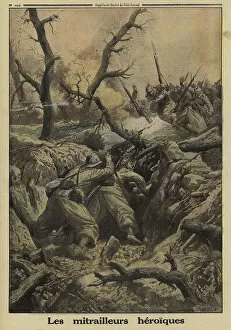 1914 1918 Wwi Ww One Gallery: French machine gunners holding off a German attack, Battle of Verdun, World War I