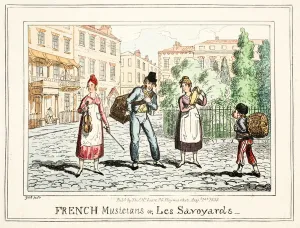 French Musicians, or Les Savoyards, 1835 (hand-coloured engraving) French Musicians, or Les Savoyards, 1835 (hand-coloured engraving)