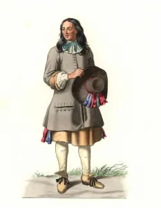 French peasant 17th century, after an engraving of 1679, by Jean Saint Jean - Lithography of an illustration by Edmond French peasant 17th century, after an engraving of 1679, by Jean Saint Jean - Lithography of an illustration by Edmond