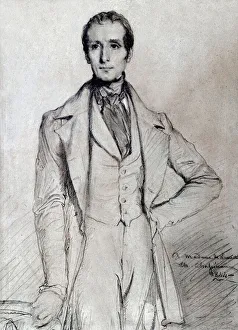 French poet Alphonse de Lamartine (1790-1869), drawing by Chasseriau French poet Alphonse de Lamartine (1790-1869), drawing by Chasseriau