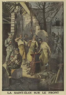 1914 1918 Wwi Ww One Gallery: French soldiers who were metalworkers before the war, celebrating the feast of their patron saint