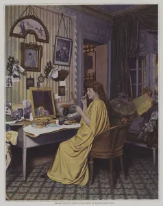 French stage actress Gabrielle Rejane in her dressing room preparing to play the role of French stage actress Gabrielle Rejane in her dressing room preparing to play the role of