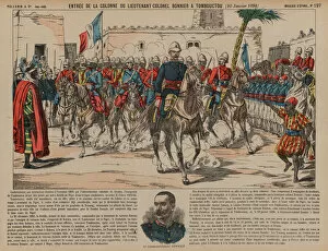 Timbuktu Collection: French troops commanded by Lieutenant-Colonel Eugene Bonnier entering Timbuktu
