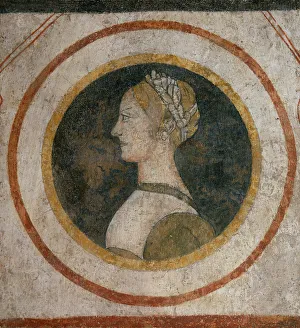 In Costume Gallery: Fresco of a woman of the Vismara family, formerly in the Casa Vismara in Legnano