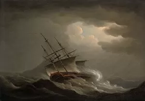 Secolo Xviii Gallery: A frigate heeling in an offshore gale (oil on canvas)