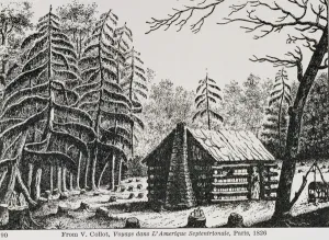 A frontier cabin, from The Pageant of America, Vol.3, by Ralph Henry Gabriel A frontier cabin, from The Pageant of America, Vol.3, by Ralph Henry Gabriel