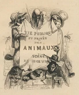 Frontispice du livre 'Scenes de la vie privee et publique des animaux'