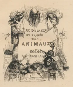 Frontispice du livre 'Scenes de la vie privee et publique des animaux' Frontispice du livre 'Scenes de la vie privee et publique des animaux'