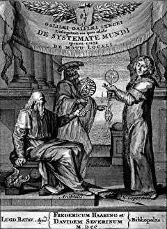 Images Dated 14th December 2009: Frontispiece of Dialogus De Systemate Mundi by Galileo