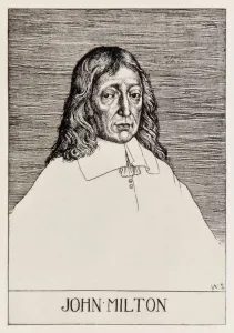 Frontispiece portrait of John Milton (1608-1674) from Paradise Lost' Frontispiece portrait of John Milton (1608-1674) from Paradise Lost'
