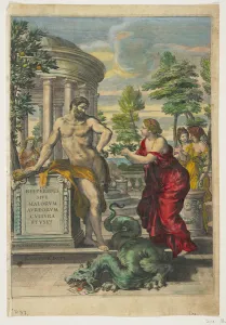 Frontispiece and Title Page from Hesperides, 1646 (coloured engraving) Frontispiece and Title Page from Hesperides, 1646 (coloured engraving)