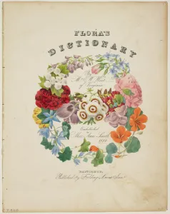 Frontispiece and Title Page, Wreath of Flowers, from Flora's Dictionary Frontispiece and Title Page, Wreath of Flowers, from Flora's Dictionary