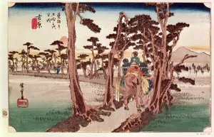 Fuji from Yoshiwara from 53 Stations of the Tokaido, c.1833 (woodblock) Fuji from Yoshiwara from 53 Stations of the Tokaido, c.1833 (woodblock)