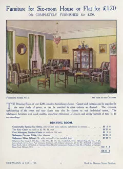 Furnished drawing room (colour litho)