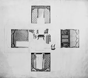 Furnishings for a small drawing room, Gillows and Co, 1822 (engraving)