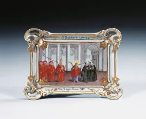 Furstenberg or Volkstedt documentary rocaille plaque (porcelain) Furstenberg or Volkstedt documentary rocaille plaque (porcelain)