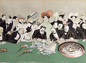 Croupier Gallery: Gamblers in the casino at Monte-Carlo. c.1910 (colour litho)