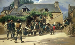 The Game of Boules at Pont-Aven, 1869 (oil on canvas)