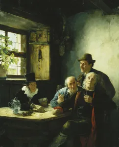 Legs Crossed At Knee Gallery: A Game of Cards (oil on panel)