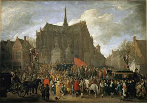 Flemish Region Gallery: The game of papegai in Brussels (Painting, 1652)