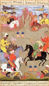 The Game of Polo, miniature from a shahnama, c.1670 (gouache on paper) The Game of Polo, miniature from a shahnama, c.1670 (gouache on paper)