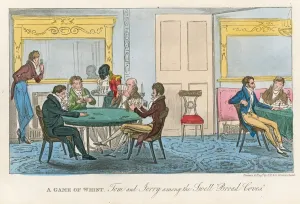 A game of whist; Tom and Jerry among the swell broad coves (coloured engraving) A game of whist; Tom and Jerry among the swell broad coves (coloured engraving)