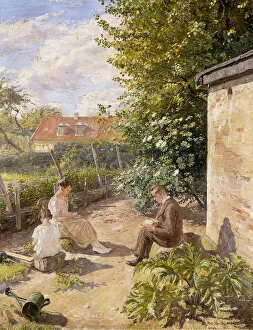 Artist Danish Gallery: In the Garden, 1923 (oil on canvas)