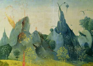 The Garden of Eden, detail from the right panel of The Garden of Earthly Delights, c The Garden of Eden, detail from the right panel of The Garden of Earthly Delights, c