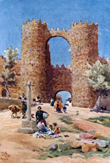 Gateway at Avila, Puerta de San Vicente (colour litho) Gateway at Avila, Puerta de San Vicente (colour litho)