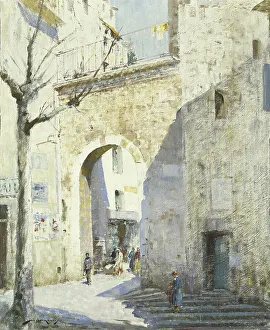 Travel Destination Gallery: Gateway into Grasse, (oil on canvas)