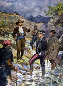 A gendarme taken to task by a brigand from Sardinia. 1899 A gendarme taken to task by a brigand from Sardinia. 1899