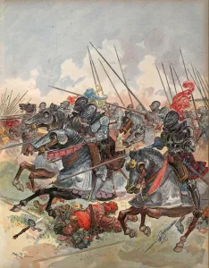 The gendarmerie masking artillery at the Battle of Pavia The gendarmerie masking artillery at the Battle of Pavia