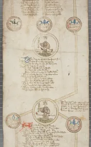 Genealogical roll of the kings of England, c.1440-79 (pen & ink on parchment) Genealogical roll of the kings of England, c.1440-79 (pen & ink on parchment)