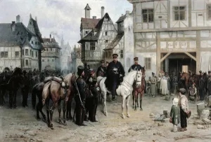 General Blucher (1742-1819) with the Cossacks in Bautzen, 1885 (oil on canvas) General Blucher (1742-1819) with the Cossacks in Bautzen, 1885 (oil on canvas)