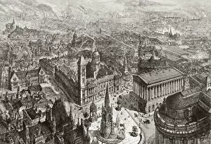 Council Gallery: General view of Birmingham, West Midlands, England (engraving)