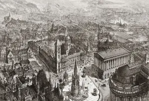 Memorials Gallery: General view of Birmingham, West Midlands, England (engraving)