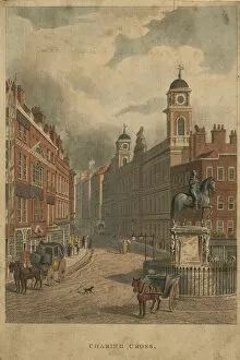 General view of Charing Cross (coloured engraving)