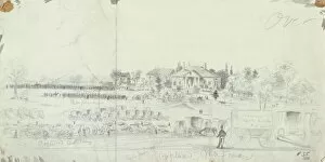 Dutch School Gallery: General view at the close of the battle, from the Civil War Sketchbooks (pencil on paper)