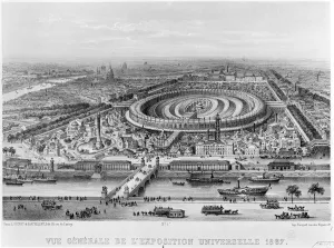 General View of the Exposition Universelle, Paris in 1867 (engraving) (b/w photo) General View of the Exposition Universelle, Paris in 1867 (engraving) (b/w photo)