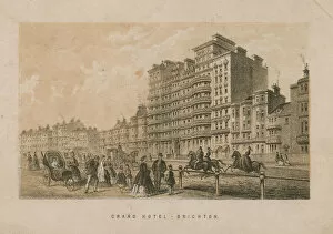 General view of the Grand Hotel in Brighton (engraving)