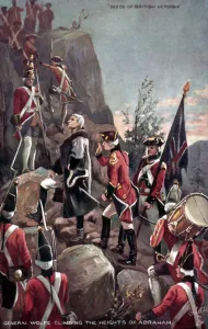 General Wolfe climbing The Heights of Abraham (colour litho) General Wolfe climbing The Heights of Abraham (colour litho)
