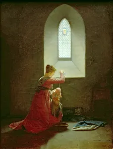 Genevieve of Brabant Baptising her Son in Prison (oil on canvas) Genevieve of Brabant Baptising her Son in Prison (oil on canvas)