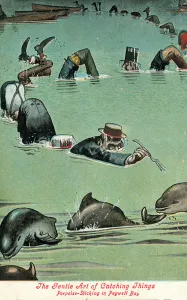 The Gentle Art of Catching Things - Porpoise Sticking in Pegwell Bay (colour litho) The Gentle Art of Catching Things - Porpoise Sticking in Pegwell Bay (colour litho)