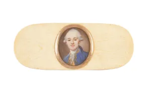 A gentleman, said to be Sir Robert Ainslie, Bt., set into the lid of a box (w/c on ivory) A gentleman, said to be Sir Robert Ainslie, Bt., set into the lid of a box (w/c on ivory)