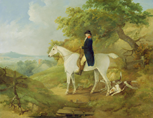 George Morland (1763-1804) on his Hunter, 1794 (oil on canvas) George Morland (1763-1804) on his Hunter, 1794 (oil on canvas)