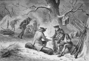 George Washington's soliders at Valley Forge, Winter 1777-78 (litho) George Washington's soliders at Valley Forge, Winter 1777-78 (litho)