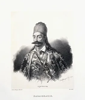 Georgios Karaiskakis (Greek hero), 1828-1831 (tinted lithograph) Georgios Karaiskakis (Greek hero), 1828-1831 (tinted lithograph)