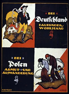 Related Images Gallery: German Anti-Polish poster, 1920. If you vote for Germany (top) in the Upper Silesian plebiscite