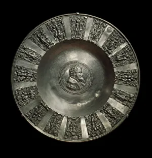 German art: tin saxon dish around 1560. Paris, Louvre Museum German art: tin saxon dish around 1560. Paris, Louvre Museum