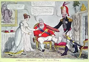 Suitor Gallery: A German Present or the Lovers Token, 1816 (coloured engraving)